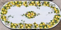 art: TRL-SA23C Tavolo ovale con fantasia di limoni e fiori di zagara