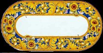 Art: TROFF-017 Tavolo ovale con fantasia di girasoli, limoni e foglie d'acanto