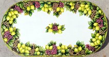 Art: TROFF-120 Tavolo ovale con fantasia di limoni e uva