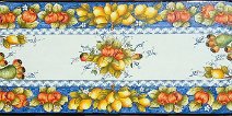 Art: TROFF-2404 Tavolo ovale con fantasia di fichi d'india, limoni e melograni