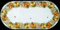 Art: TROFF-050415 Tavolo ovale con fantasia di arance, limoni, fiori di zagara e insetti