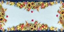 Art: CLF-150 Tavolo in pietra lavica con fantasia di girasoli, papaveri, uva, spighe di grano, arance, prugne e con bordo intagliato a rilievo
