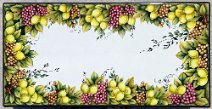 Art: TRFF-120 Tavolo in pietra lavica rettangolare con fantasia di limoni, uva e ramoscelli