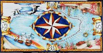Art: TRRFI-003 Tavolo in pietra lavica con fantasia di mare e rosa dei venti